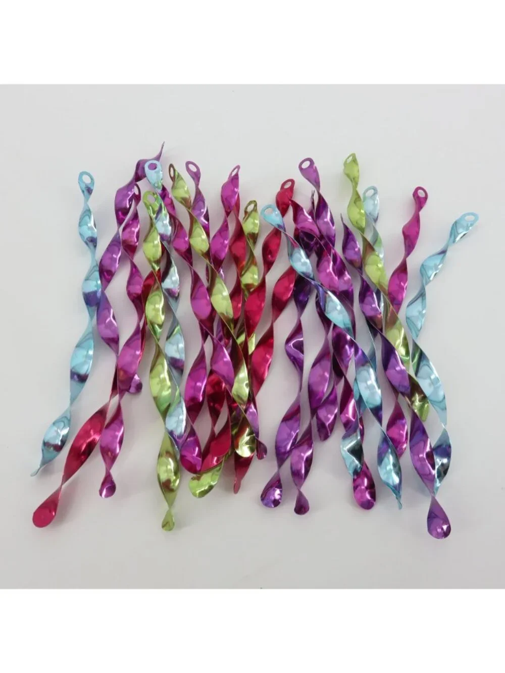 VTG 24 Pink Purple Blue Green Aluminum Icicle Twist Christmas Ornaments Retro
